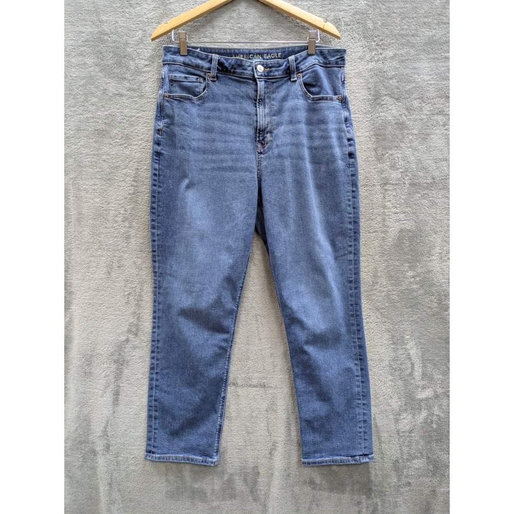 Retro Mom Jean Women 14 American Eagle Blue High Rise Stretch Denim Pants